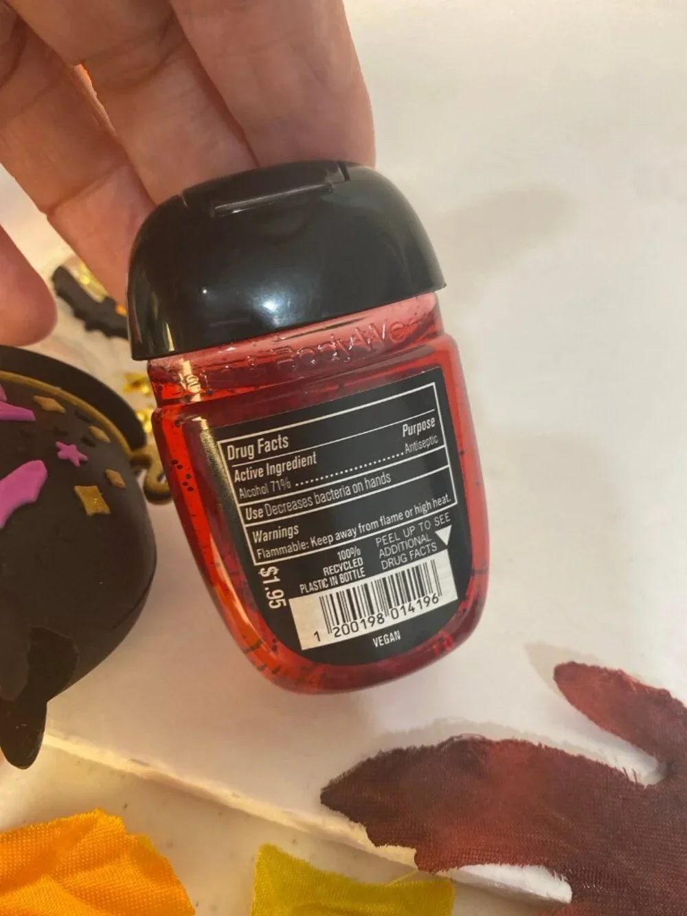 Halloween Light Up Cauldron Pocket Bac Holder & “Vampire Blood” Sanitizer New